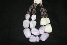 Load image into Gallery viewer, Lavender &amp; cream layered Necklace set
