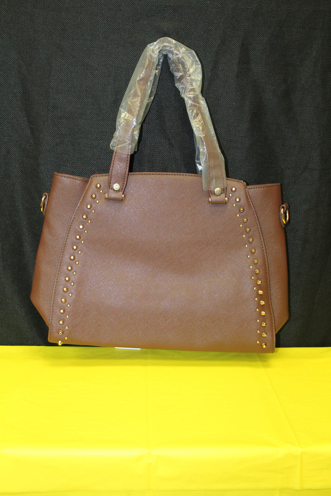 Studded Tote Handbag with Shoulder Strap